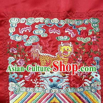 Traditional Qing Dynasty Style Officer Bu Zi Qilin Embroidery Works Arts