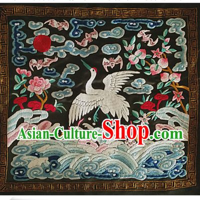 Traditional Qing Dynasty Style Officer Bu Zi Crane Embroidery Arts