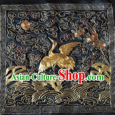 Traditional Qing Dynasty Style Officer Bu Zi Crane Embroidery Arts