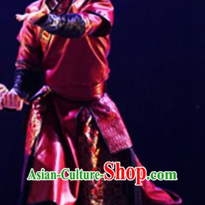 Chinese Traditional Mongol Nationality Costume Mongolian Ethnic Dance Clothing for Men