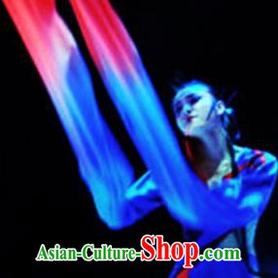 Traditional Chinese Classical Dance Competition Royalblue Costumes Water Sleeve Dance Stage Show Dress for Women