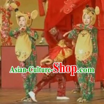 Traditional Chinese New Year Celebration Rat Year Mouse Dance Costume Complete Set for Adults or Children