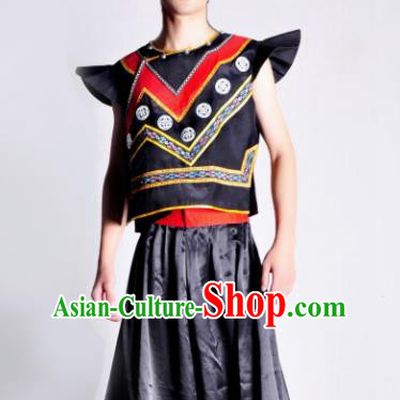 Chinese Traditional Yi Nationality Costume Ethnic Dance Stage Show Clothing for Men