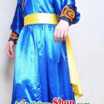 Chinese Traditional Mongolian Nationality Costume Mongol Ethnic Dance Stage Show Clothing for Men
