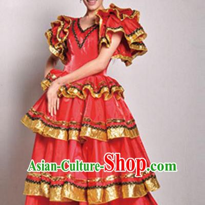 Professional Modern Dance Chorus Costume Opening Dance Stage Show Red Dress for Women