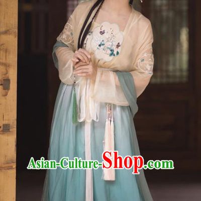 Chinese Song Dynasty Young Lady Hanfu Dress Traditional Ancient Maidservants Costumes for Women
