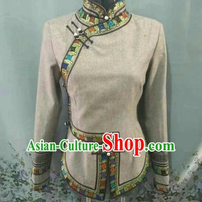 Traditional Chinese Mongol Nationality Blouse Mongolian Ethnic Dance Stage Show Costume for Women