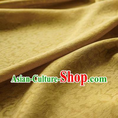 Traditional Chinese Classical Apricot Flowers Pattern Design Yellow Silk Fabric Ancient Hanfu Dress Silk Cloth