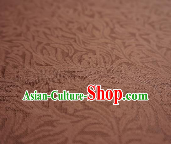 Traditional Chinese Classical Rohdea Pattern Design Brown Silk Fabric Ancient Hanfu Dress Silk Cloth Traditional Chinese Classical Rohdea Pattern Design Brown Silk Fabric Ancient Hanfu Dress Silk Cloth