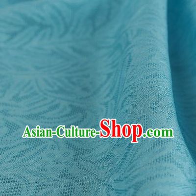 Traditional Chinese Classical Rohdea Pattern Design Light Blue Silk Fabric Ancient Hanfu Dress Silk Cloth