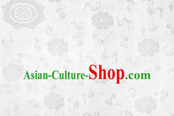 Traditional Chinese Classical Flower Pattern Design White Silk Fabric Ancient Hanfu Dress Silk Cloth Traditional Chinese Classical Flower Pattern Design White Silk Fabric Ancient Hanfu Dress Silk Cloth