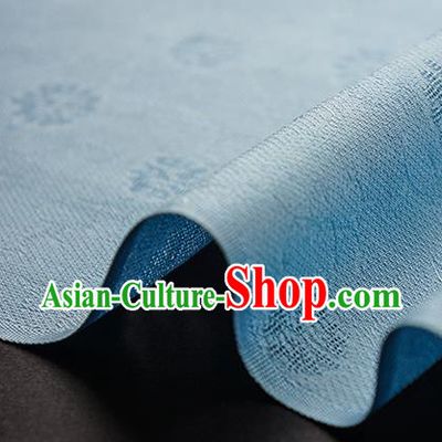 Traditional Chinese Classical Daisy Pattern Design Light Blue Silk Fabric Ancient Hanfu Dress Silk Cloth