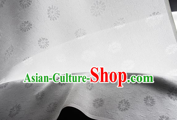 Traditional Chinese Classical Daisy Pattern Design White Silk Fabric Ancient Hanfu Dress Silk Cloth Traditional Chinese Classical Daisy Pattern Design White Silk Fabric Ancient Hanfu Dress Silk Cloth