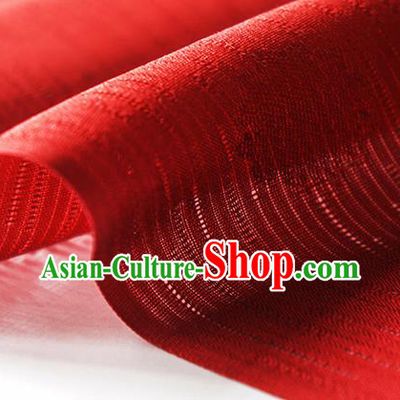 Traditional Chinese Classical Flowers Pattern Design Red Silk Fabric Ancient Hanfu Dress Silk Cloth
