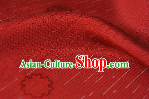 Traditional Chinese Classical Flowers Pattern Design Red Silk Fabric Ancient Hanfu Dress Silk Cloth Traditional Chinese Classical Flowers Pattern Design Red Silk Fabric Ancient Hanfu Dress Silk Cloth