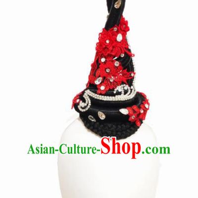 Chinese Traditional Classical Dance Hair Accessories Fan Dance Wig Chignon Headdress for Women