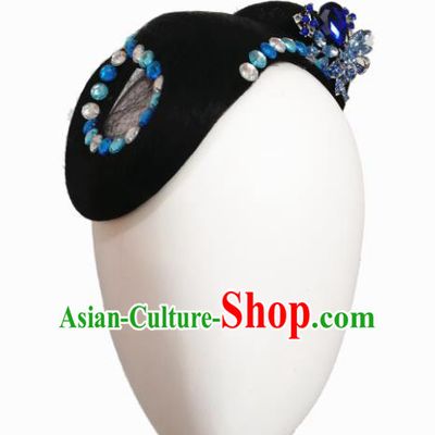 Traditional Chinese Classical Dance Qie Qiao Hair Accessories Fan Dance Wig Chignon Headdress for Women