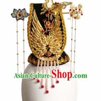 Traditional Chinese Classical Dance Hair Accessories Water Sleeve Dance Wig Chignon Headdress for Women