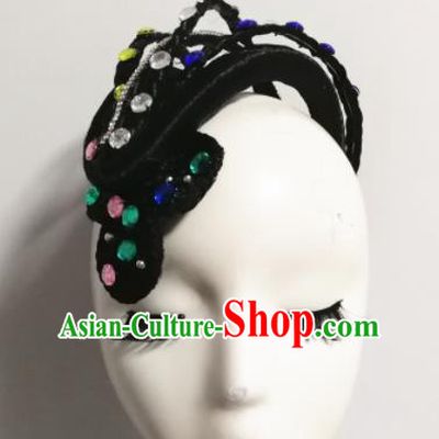 Traditional Chinese Classical Dance Snake Hair Accessories Water Sleeve Dance Wig Chignon Headdress for Women
