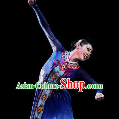 Chinese Traditional Ewenki Ethnic Dance Dress Owenk Nationality Dance Costume for Women