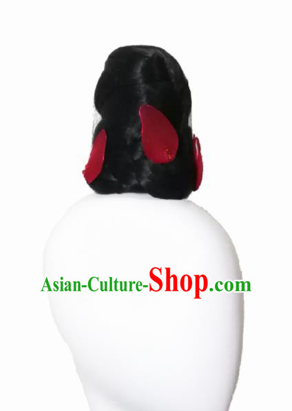 Chinese Traditional Classical Dance Yun Xiang Ni Shang Hair Accessories Fan Dance Wig Chignon Headdress for Women Chinese Traditional Classical Dance Yun Xiang Ni Shang Hair Accessories Fan Dance Wig Chignon Headdress for Women