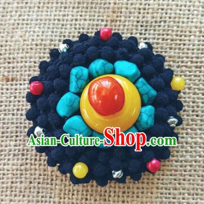Chinese Traditional Zang Ethnic Hair Claw Hair Accessories Tibetan Nationality Headwear for Women