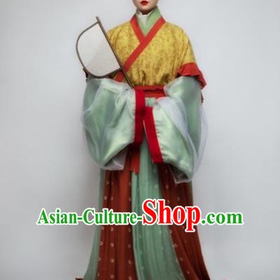 Chinese Ancient Court Consort Hanfu Dress Traditional Jin Dynasty Imperial Concubine Embroidered Replica Costume for Women