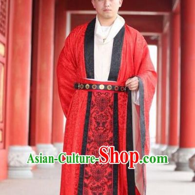 Chinese Ancient Tang Dynasty Bridegroom Hanfu Clothing Traditional Wedding Replica Costume for Men