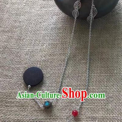 Chinese Traditional Ethnic Ear Accessories Nationality Silver Tassel Earrings for Women