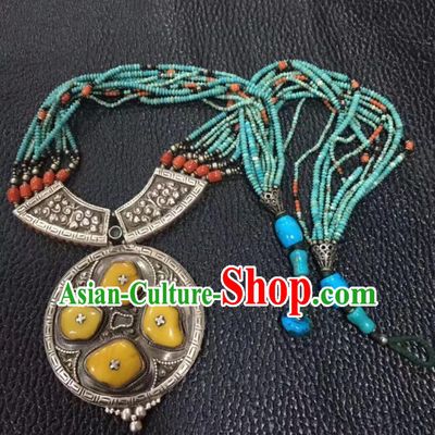 Chinese Traditional Tibetan Ethnic Silver Wedding Hair Clasp Zang Minority Nationality Headwear for Women