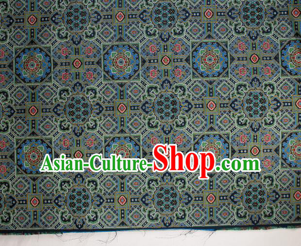 Asian Chinese Traditional Pattern Navy Brocade Buddhism Tibetan Robe Satin Fabric Chinese Silk Material Asian Chinese Traditional Pattern Navy Brocade Buddhism Tibetan Robe Satin Fabric Chinese Silk Material
