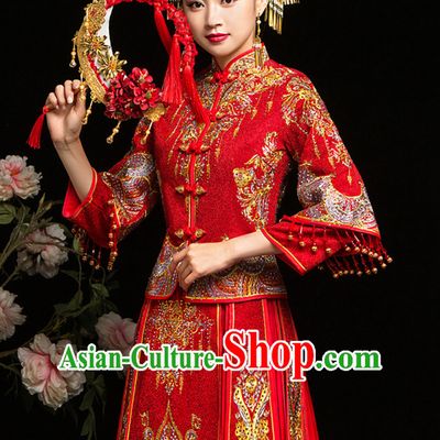 Top Chinese Empress Design Beautiful Bride Wedding Clothing for Women