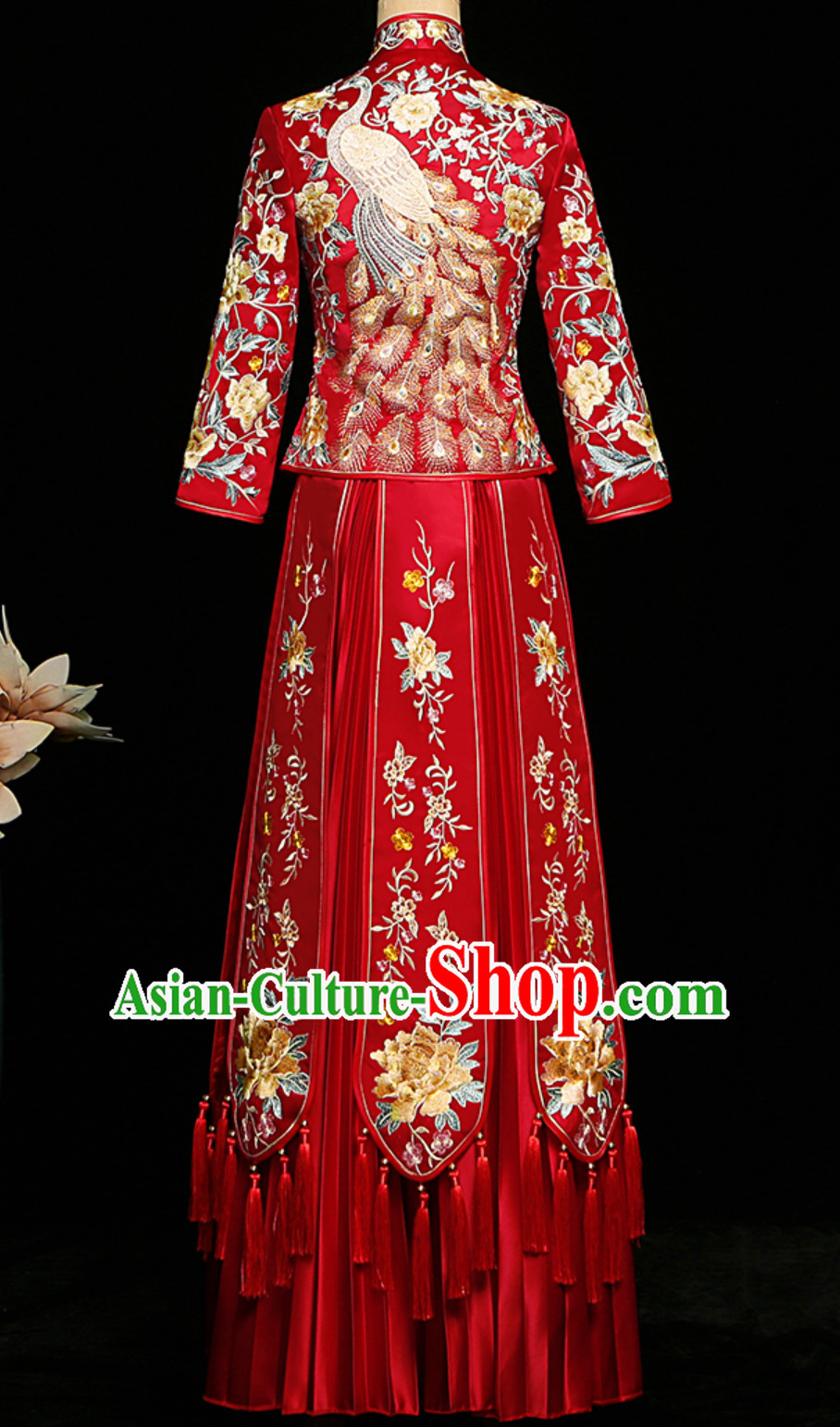 Chinese Classical Embroidered Phoenix Ancient Bride Wedding Dresses for Women Chinese Classical Embroidered Phoenix Ancient Bride Wedding Dresses for Women