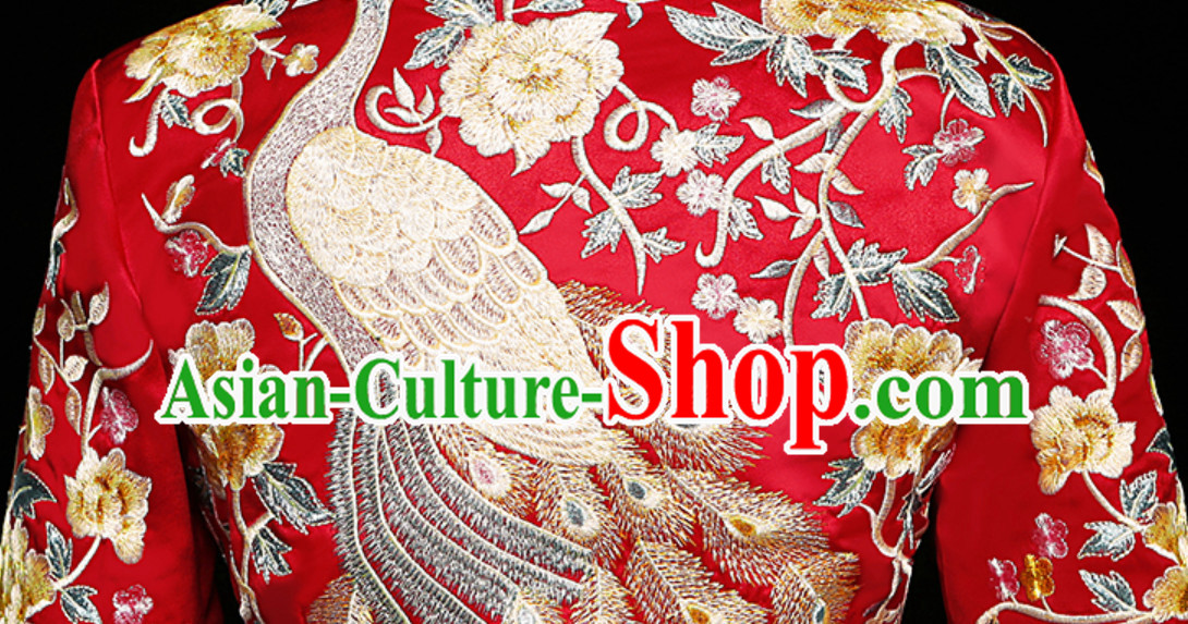 Chinese Classical Embroidered Phoenix Ancient Bride Wedding Dresses for Women Chinese Classical Embroidered Phoenix Ancient Bride Wedding Dresses for Women