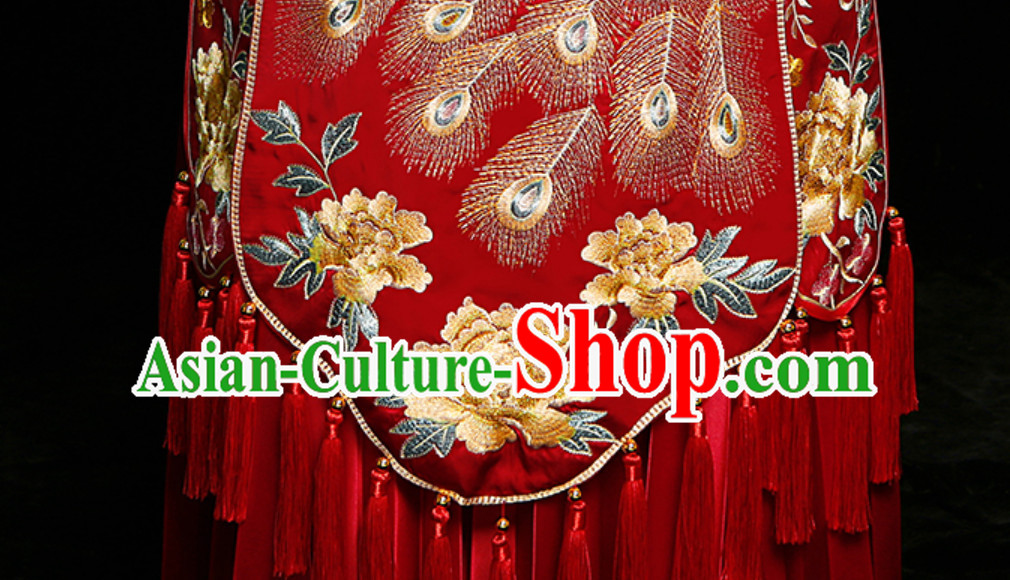 Chinese Classical Embroidered Phoenix Ancient Bride Wedding Dresses for Women Chinese Classical Embroidered Phoenix Ancient Bride Wedding Dresses for Women