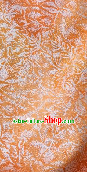 Traditional Chinese Cheongsam Classical Pattern Orange Brocade Fabric Ancient Hanfu Silk Cloth Traditional Chinese Cheongsam Classical Pattern Orange Brocade Fabric Ancient Hanfu Silk Cloth