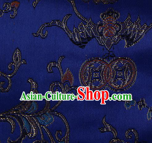 Asian Chinese Traditional Chrysanthemum Pattern Royalblue Brocade Tibetan Robe Satin Fabric Silk Material Asian Chinese Traditional Chrysanthemum Pattern Royalblue Brocade Tibetan Robe Satin Fabric Silk Material