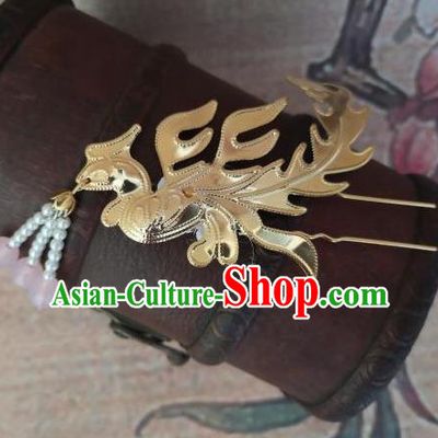 Chinese Traditional Princess Phoenix Tassel Hairpins Ancient Court Lady Hair Accessories for Women
