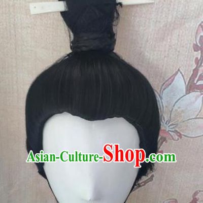 Traditional Chinese Cosplay Hanfu Swordsman Wigs Ancient Taoist Priest Wig Sheath Hair Accessories for Men