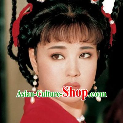 Chinese Classical Ancient Female Tang Dynasty Emperor Wu Zetian Wig and Hair Jewelry Set
