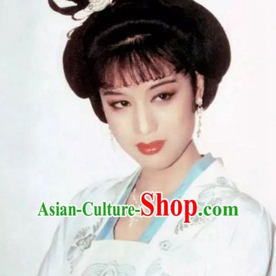 Chinese Classical Ancient Tang Dynasty Female Wig and Hair Jewelry Set