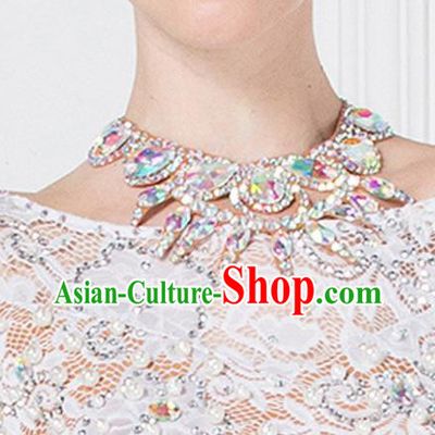 Top Grade Latin Dance Crystal Necklet Accessories International Ballroom Dance Competition Necklace for Women