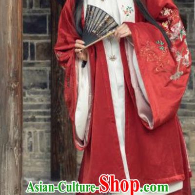 Traditional Chinese Ming Dynasty Princess Red Dress Ancient Hanfu Royal Female Replica Costumes for Women