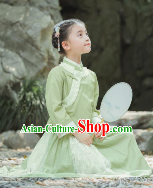Chinese National Girls Green Cheongsam Costume Traditional New Year Qipao Dress for Kids Chinese National Girls Green Cheongsam Costume Traditional New Year Qipao Dress for Kids