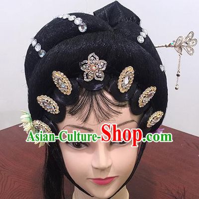 Chinese Beijing Opera Rich Countess Headgear Traditional Peking Opera Wig Sheath and Hair Accessories for Women