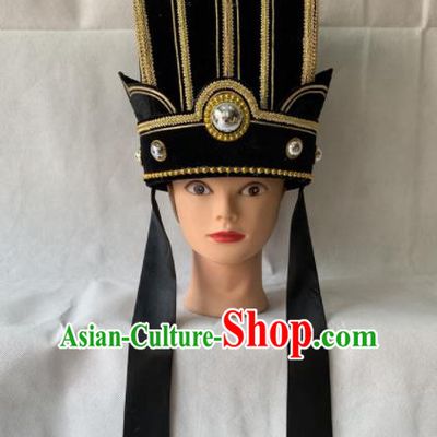 Chinese Beijing Opera Royal Highness Hat Traditional Peking Opera Prime Minister Headwear for Men