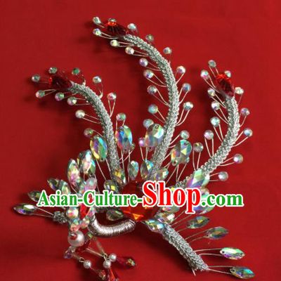Chinese Ancient Princess Phoenix Tassel Hairpin Traditional Peking Opera Actress Hair Accessories for Women