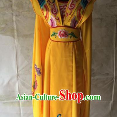 Chinese Beijing Opera Royal Queen Yellow Dress Traditional Peking Opera Empress Costume for Women