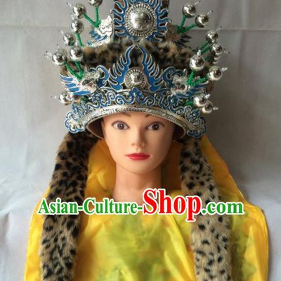 Chinese Beijing Opera Emperor Hat Traditional Peking Opera Imperator Headwear for Men