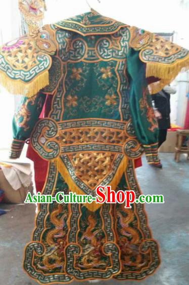 Chinese Beijing Opera General Embroidered Green Clothing Traditional Peking Opera Takefu Costume for Men Chinese Beijing Opera General Embroidered Green Clothing Traditional Peking Opera Takefu Costume for Men